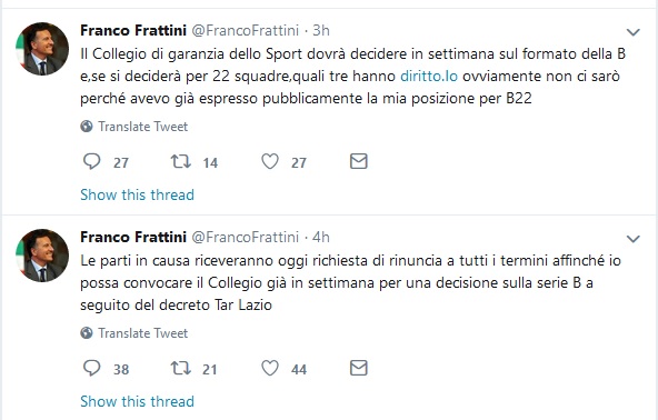 Frattini Twitter