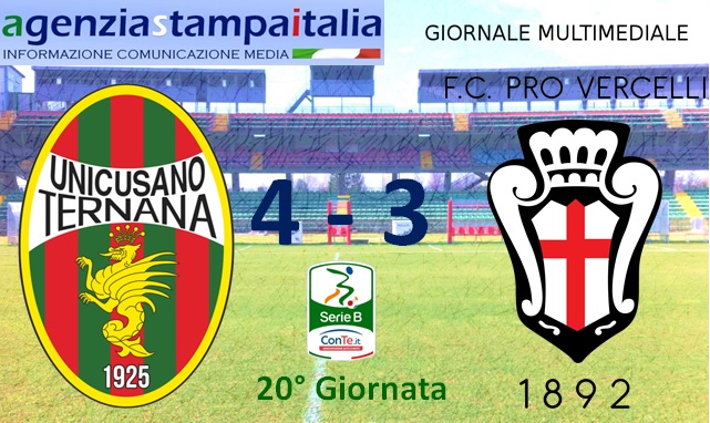 Ternana – Pro Vercelli (4-3): vittoria sofferta per i rossoverdi