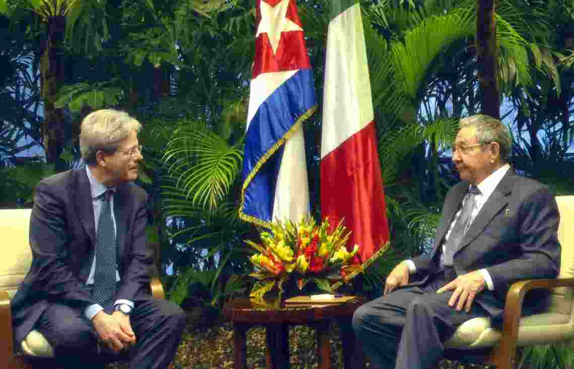 Italia-Cuba - Gentiloni all’Avana incontra il Presidente Raoul Castro
