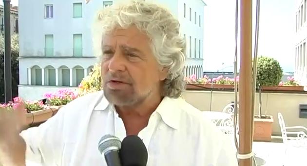 Intervista a Beppe Grillo, a Perugia, prima della partenza per la marcia del Movimento 5 stelle da Perugia ad Assisi per il reddito di cittadinanza. 