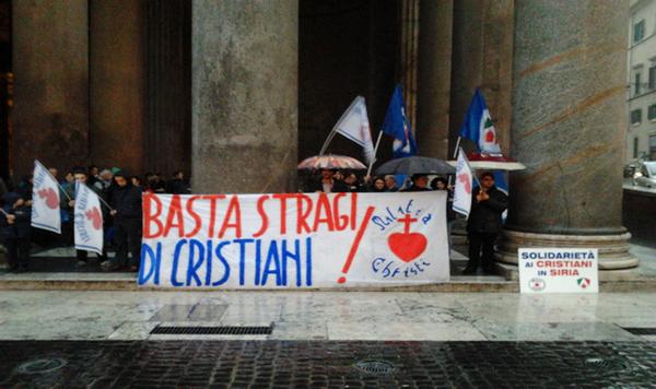 Roma. Presidio contro le persecuzioni di cristiani in Siria