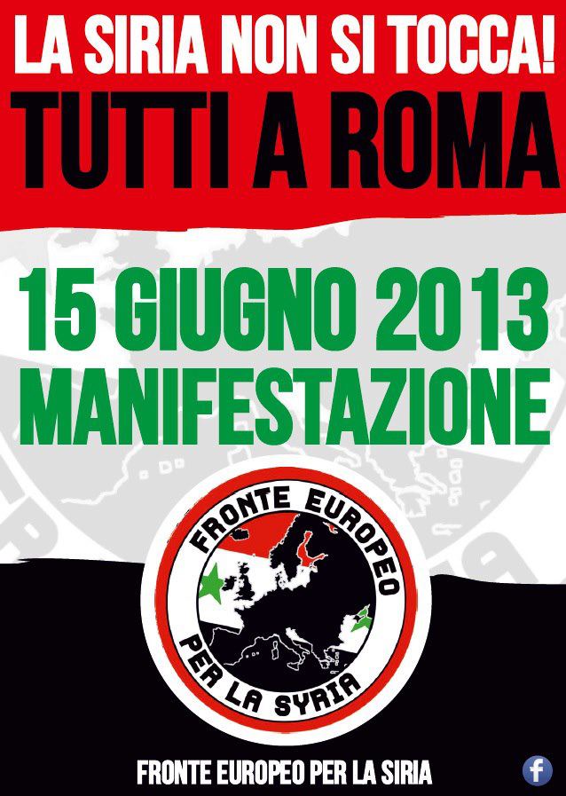 Roma. Sabato 15 giugno manifestazione per  una &quot;Siria nazionale, laica e sovrana!”