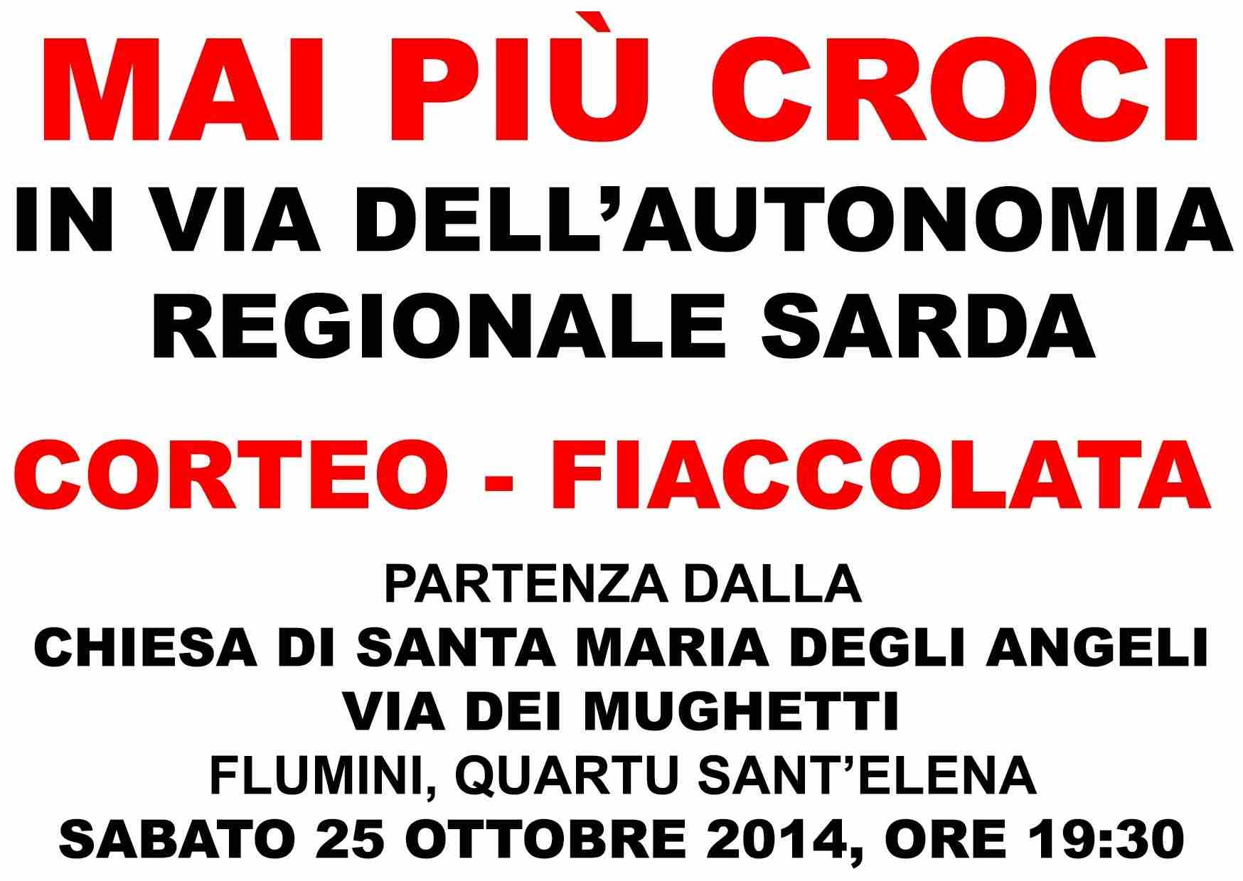  Corteo-Fiaccolata a Flumini di quartu per ricordare le vittime di Via dell'Autonomia Regionale Sarda