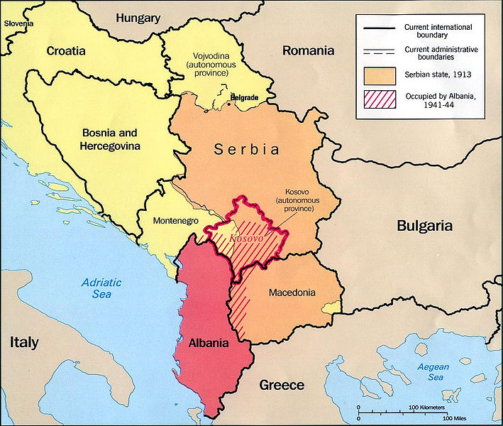 Il Kosovo, ancora il Kosovo, dopo la Crimea, ora anche nell’Ucraina orientale, la “ questione Kosovo” ineluttabilmente riemerge, come una metastasi.