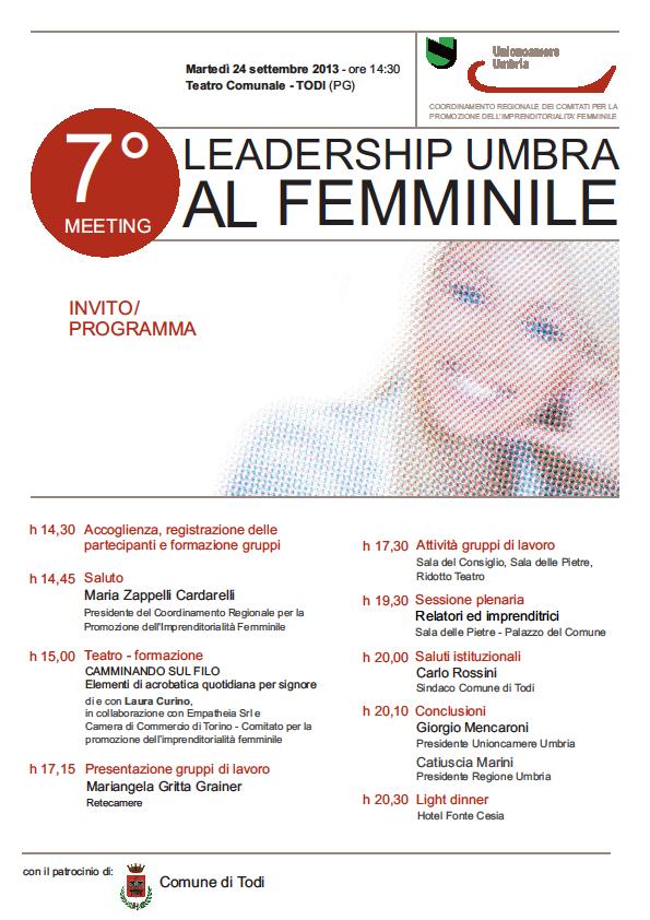 &quot;Leadership umbra al femminile&quot; . A Todi la settima edizione del meeting delle imprenditrici dell'Umbria