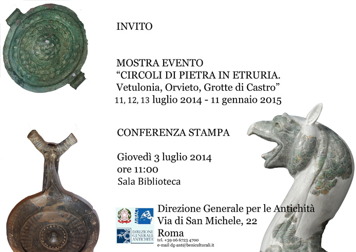 Presentazione della Mostra-Evento Archeologico interregionale “Circoli di Pietra in Etruria: Vetulonia, Orvieto, Grotte di Castro&quot;. 