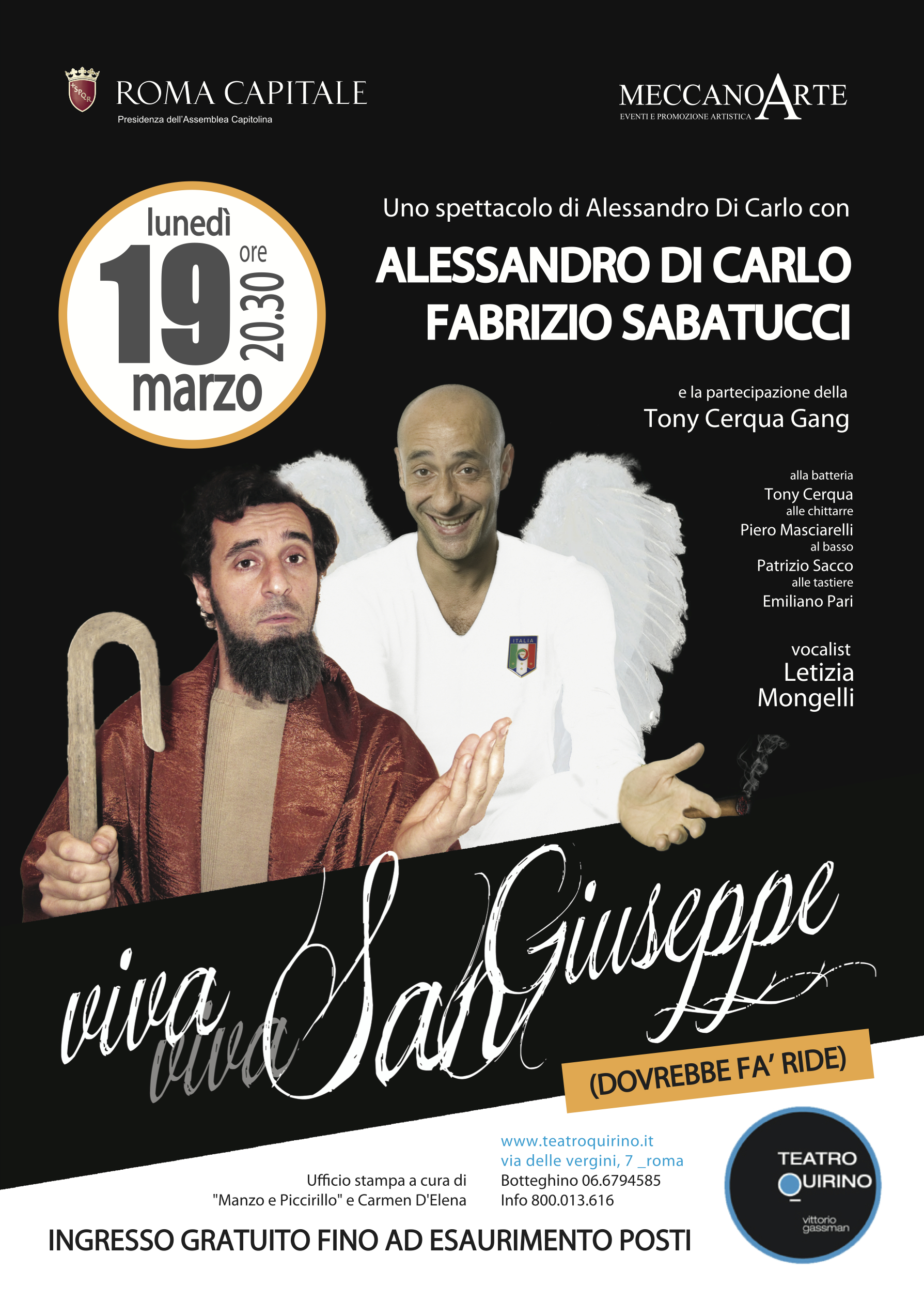 Cultura.  “Viva Viva San Giuseppe” al teatro Quirino di Roma