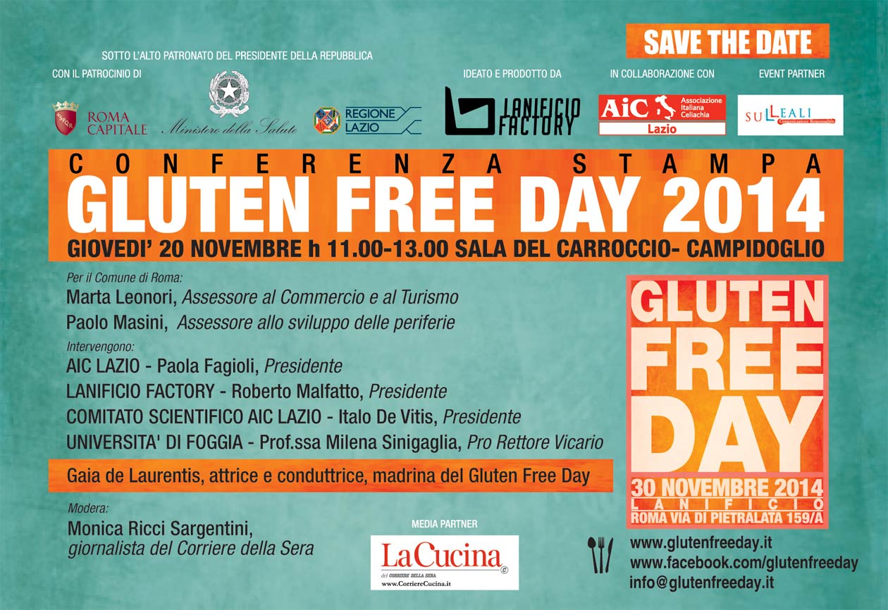 Gluten Free day 2014: Il 30 novembre a Roma la seconda edizione