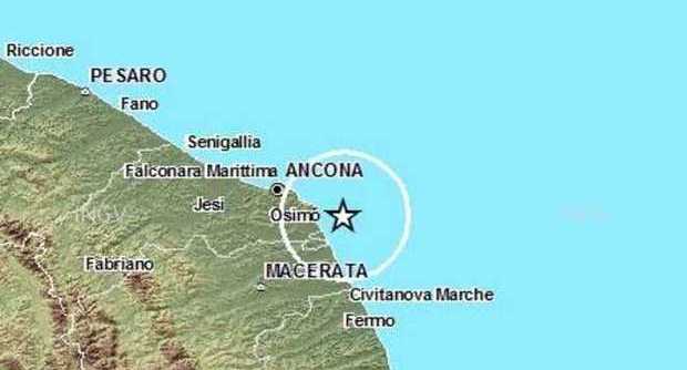Scossa di magnitudo 4.9 tra le province di Macerata e Ancona