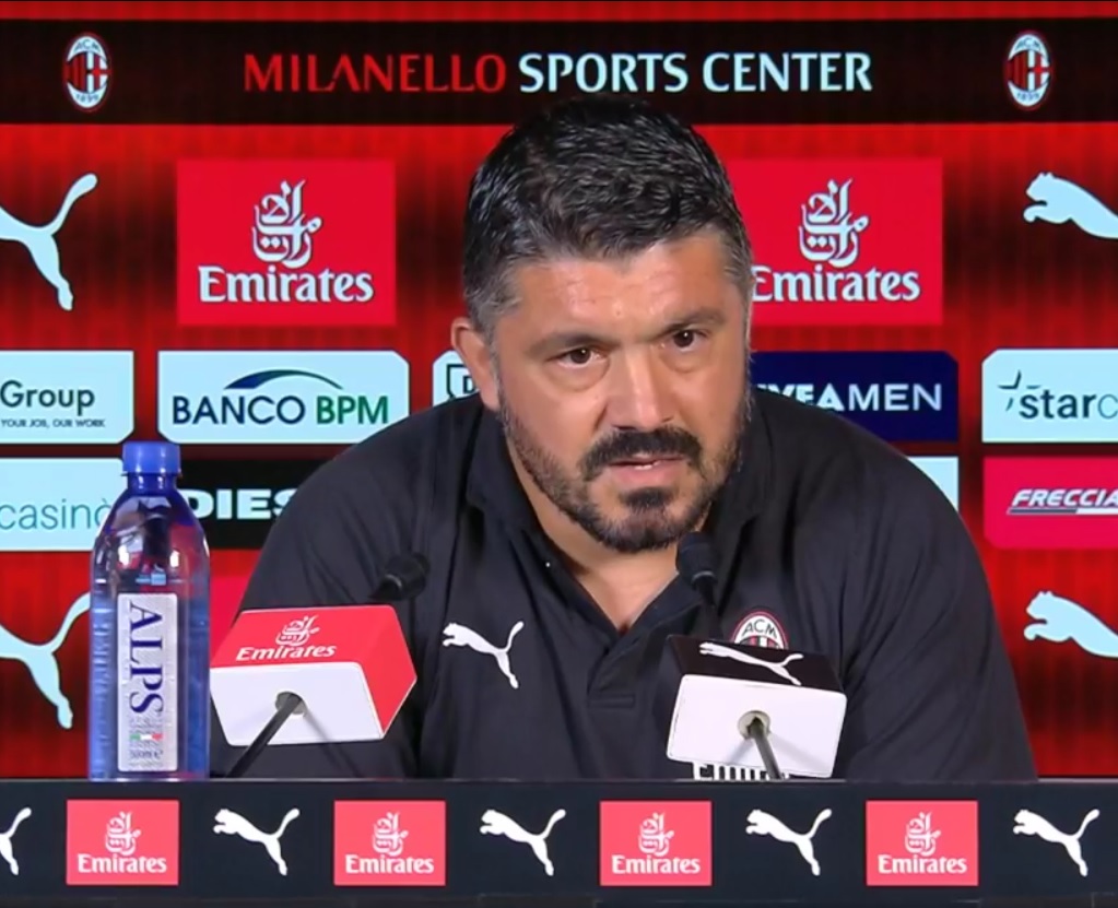 Milan, Gattuso: “non dobbiamo cercare i colpevoli, i primi 55 minuti con il Napoli dimostrano che a livello tecnico possiamo essere da Champions”. 