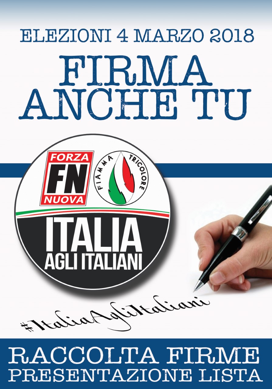 Elezioni 2018, Catania: presentazione e raccolta firme per lista &quot;Italia agli italiani&quot;